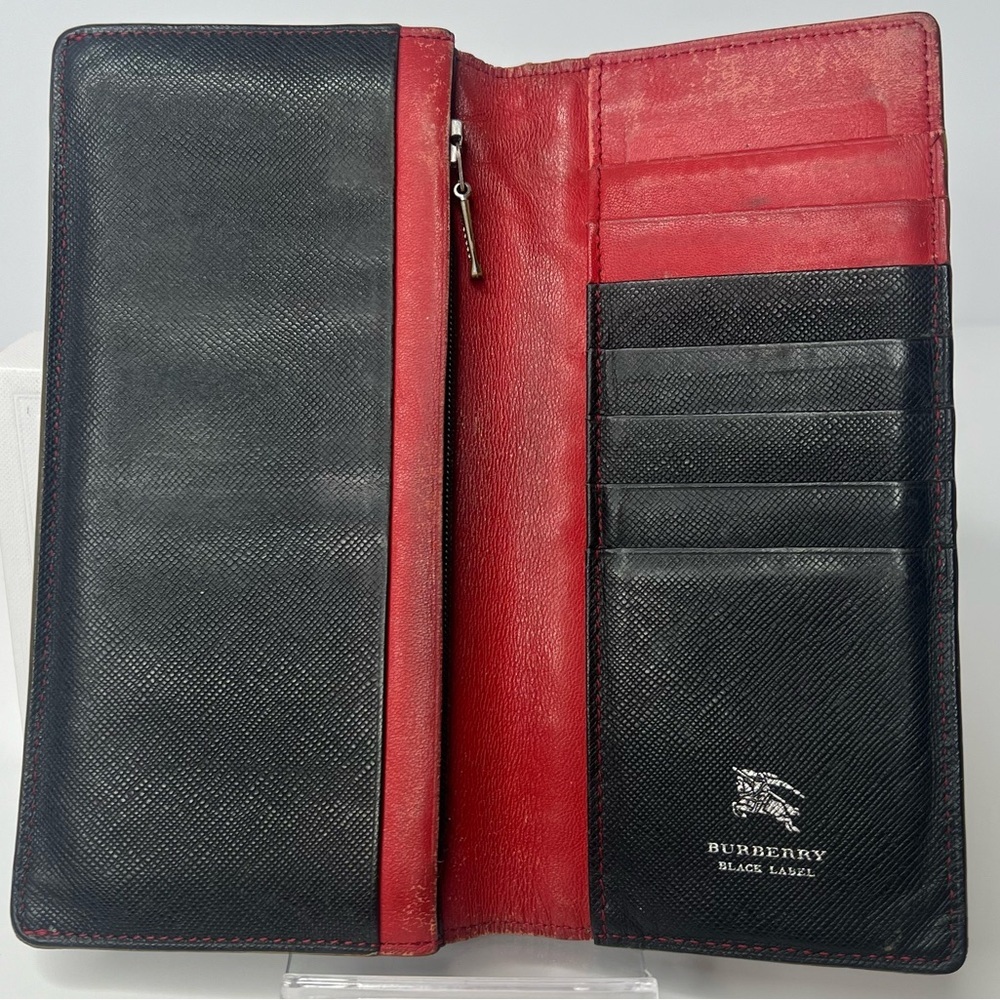 🖤Burberry Mens‎ Saffiano Bifold Black Label Long Wallet | RARE!!!! ❤️ - Picture 9 of 15